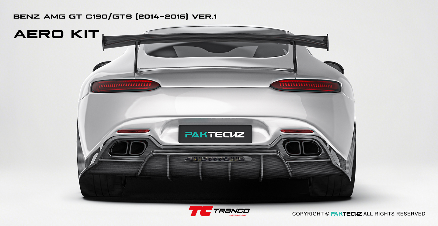 AMG GT C190 Paktechz 碳纖維後下巴