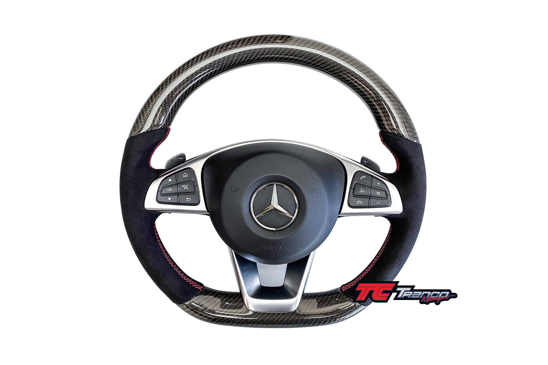 W207 方向盤 碳纖維 麂皮